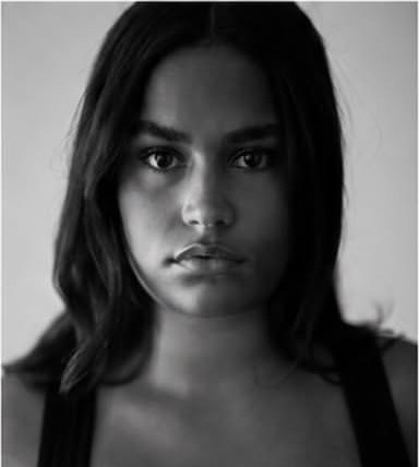 Ava Mc close-up black and white beauty portrait