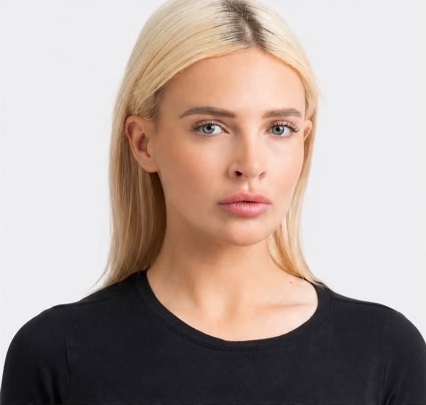 Kerry M, female model, clean studio beauty portrait